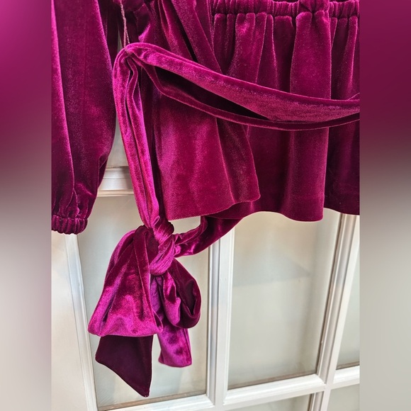 Lauren Ralph Lauren Black Label Belted Velvet Peplum Surplice Top Plus Size 1X - Picture 8 of 12